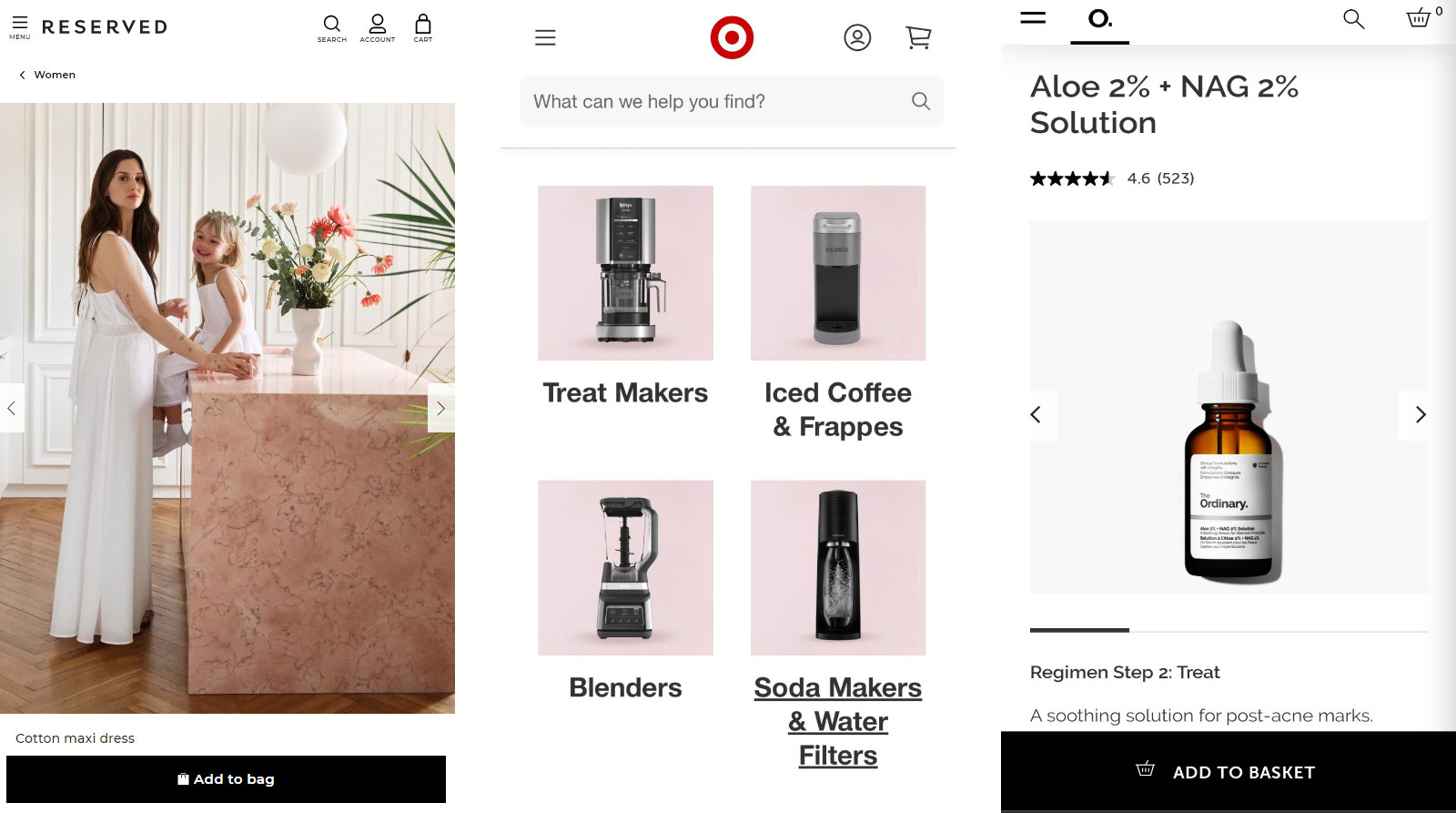 Floating menu w sklepach internetowych